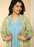 BLUE YELLOW JACKET DRESS